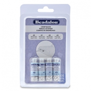 Beadalon Crimp Bead Variety Pack (0.8mm, 1.3mm, 1.5mm, 1.8mm) Argent&eacute;