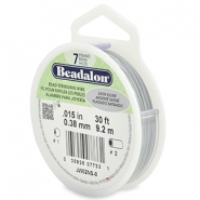 Beadalon stringing wire 7 strand 0.38mm Argenté satiné