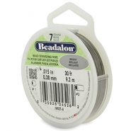 Beadalon stringing wire 7 strand 0.38mm Acier inox clair
