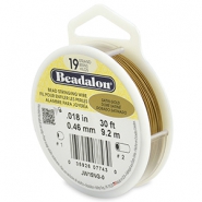 Beadalon stringing wire 19 strand 0.46mm Doré satiné