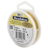 Beadalon stringing wire 19 strand 0.46mm Doré
