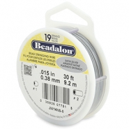 Beadalon stringing wire 19 strand 0.38mm Argenté satiné