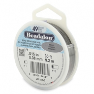 Beadalon stringing wire 49 strand 0.38mm Acier inox clair