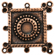 Breloques en m&eacute;tal TQ carr&eacute; avec serti pour Swarovski PP32 cuivre (sans nickel)