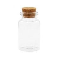 Mini-flacons de vœux avec bouchon de liège 5x3cm Transparent