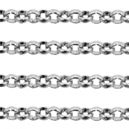 Appr&ecirc;ts en acier inox maille jaseron 3mm argent&eacute; antique