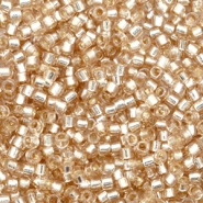 Perles Miyuki delicas 11/0 Duracoat silverlined dyed mica brown DB-2155