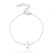 Bracelets en acier inox ancre argenté