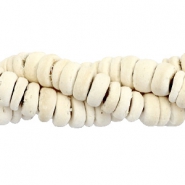 Perles en coco disque 8mm blanc (couleur naturelle de coco)
