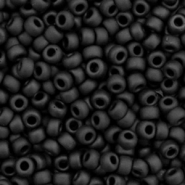 Perles de rocailles Miyuki 8/0 Opaque matte black 8-401f