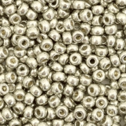 Perles de rocailles Miyuki 8/0 Duracoat galvanized light pewter silver 8-4221