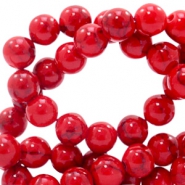 Pierres naturelles effet marbr&eacute; 6mm rouge rubis