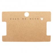 Cartes &agrave; bijoux "Wear Me with &hearts;" marron