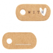 Cartes &agrave; bijoux " with &hearts;" marron