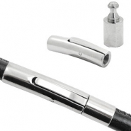 Appr&ecirc;ts en acier inox fermoir clip &Oslash;4mm Argent&eacute; antique