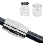 Appr&ecirc;ts en acier inox fermoir aimant&eacute; &Oslash;8mm Argent&eacute; antique