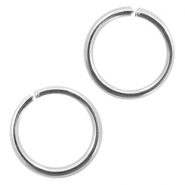 Appr&ecirc;ts en acier inox anneau bris&eacute; 6mm argent&eacute; antique
