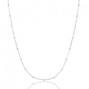 Colliers en acier inox petites boules Argent&eacute;