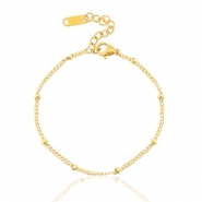 Bracelets en acier inox balle Dor&eacute;