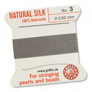 Griffin bead cord natural silk Ø0.5mm Gris
