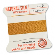 Griffin bead cord natural silk Ø0.5mm Jaune ambre