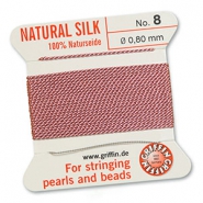 Griffin bead cord natural silk Ø0.8mm Rose foncé