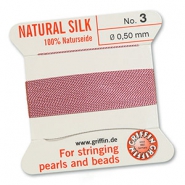 Griffin bead cord natural silk Ø0.5mm Rose foncé