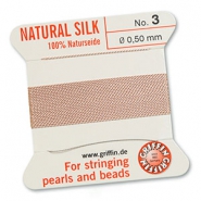 Griffin bead cord natural silk Ø0.5mm Rose clair
