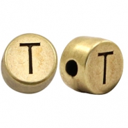 Perles alphabet en métal DQ lettre T bronze antique (sans nickel)