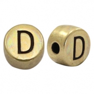 Perles alphabet en métal DQ lettre D bronze antique (sans nickel)