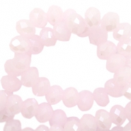 Perles &agrave; facettes 4x3 mm disque Light pink-Pearl shine coating