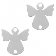 Breloques en acier inox intercalaire ange Argent&eacute;
