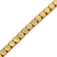 Perles hématites cube Doré