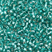 Perles Miyuki delicas 11/0 Silverlined caribbean teal green DB-1208