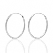 Argent 925 appr&ecirc;ts boucles d'oreilles cr&eacute;oles 18mm Argent