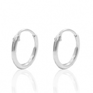 Argent 925 appr&ecirc;ts boucles d'oreilles cr&eacute;oles 10mm Argent