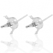 Argent 925 appr&ecirc;ts boucles d'oreilles clous avec serti pour Swarovski SS29 (6mm) Argent