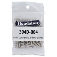 Beadalon spring cord end 2.2mm Argenté