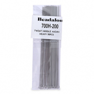 Beadalon twisted needle Asian heavy 50pcs Argent&eacute;