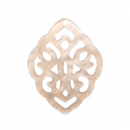 Pendentifs en r&eacute;sine losange baroque Beige semoule