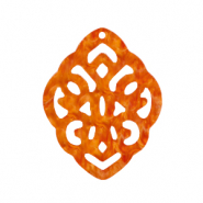 Pendentifs en r&eacute;sine losange baroque Orange flamme