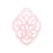 Pendentifs en r&eacute;sine losange baroque Rose poudre