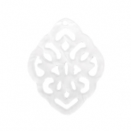 Pendentifs en r&eacute;sine losange baroque Blanc lumineux