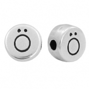 Perles lettres en métal DQ Ö Argenté antique (sans nickel)