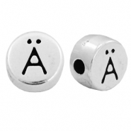 Perles lettres en métal DQ Ä Argenté antique (sans nickel)