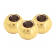 Perles en acier inox 5mm Dor&eacute;