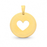 Breloques en acier inox 12mm cœur Mix&Match Doré