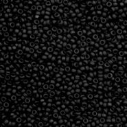 Perles de rocailles Miyuki 15/0 Opaque matte black 15-401f