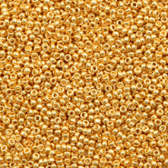 Perles de rocailles Miyuki 15/0 Duracoat galvanized yellow gold 15-4203