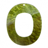 Pendentifs en résine ovale 48x40mm Vert olive